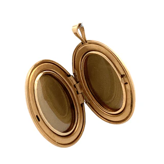 10K Yellow Gold Cameo Locket Pendant - Carrying Mother Holding Child - Image 5