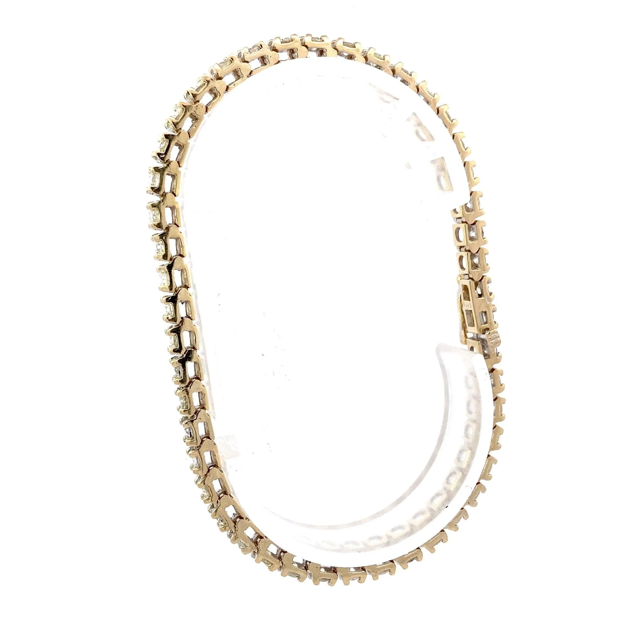 10K Yellow Gold Diamond Tennis Bracelet - 4.60ct - Image 3