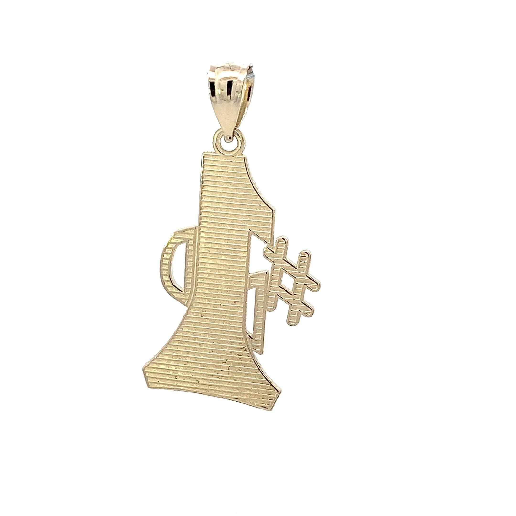 14K Yellow Gold "#1 Dad" Pendant - Image 4