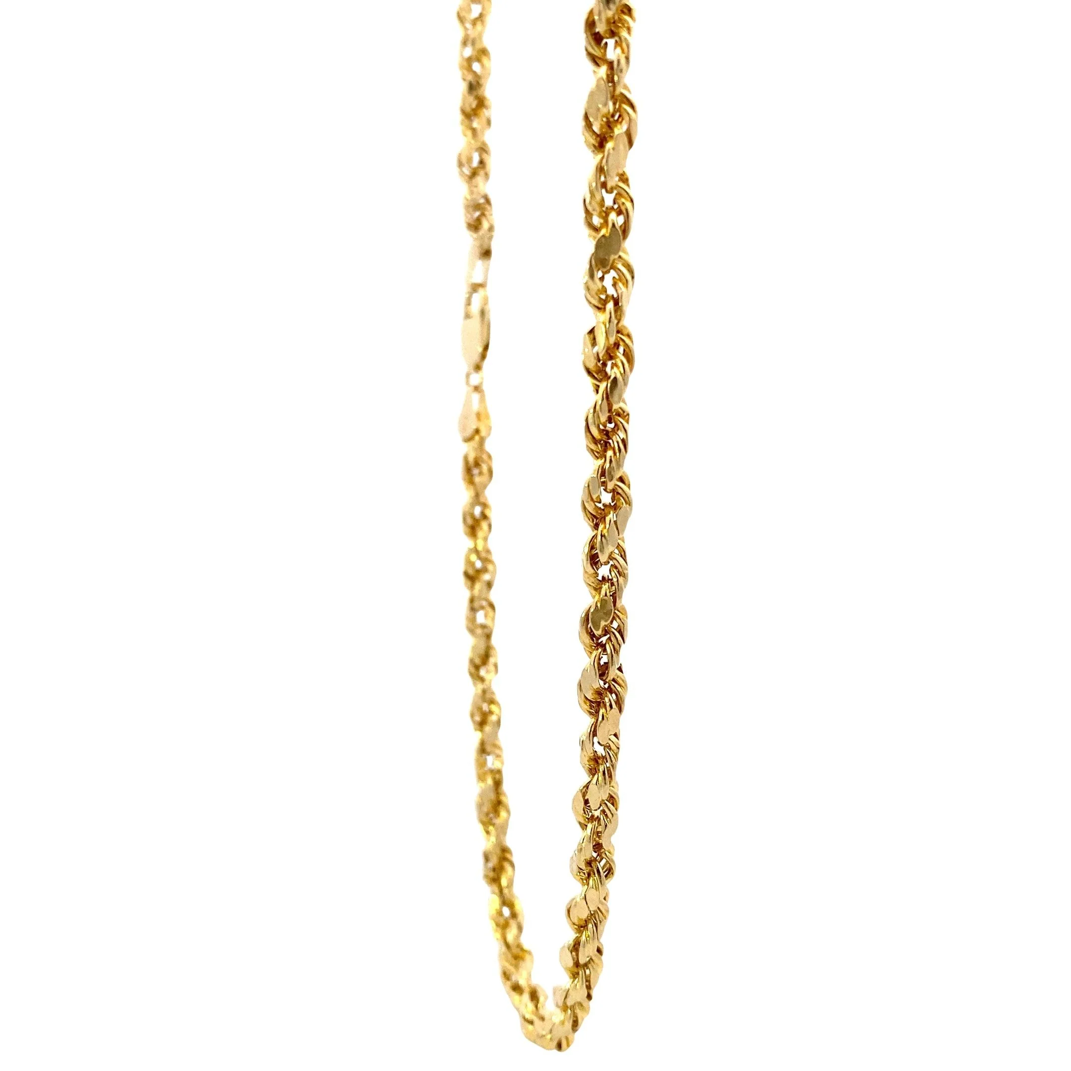 14K Yellow Gold 16" Hollow Rope Chain - Image 4