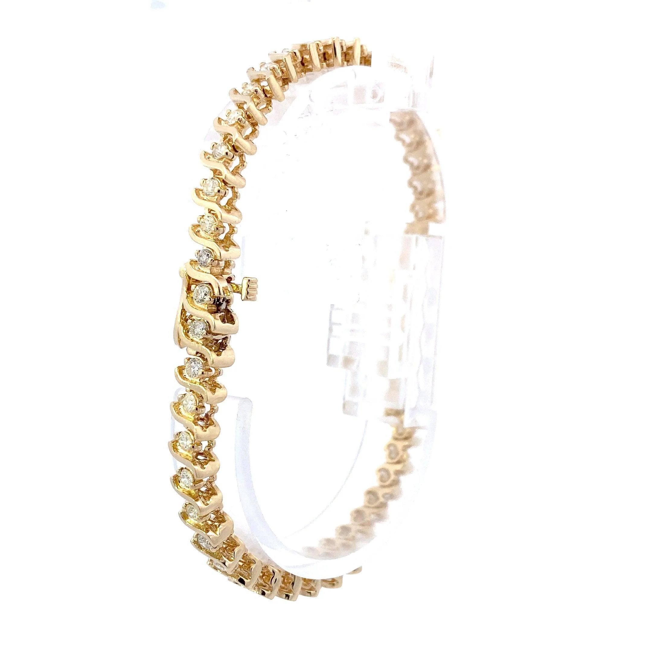14K Yellow Gold Diamond Tennis Bracelet - 2.25ct - Image 3