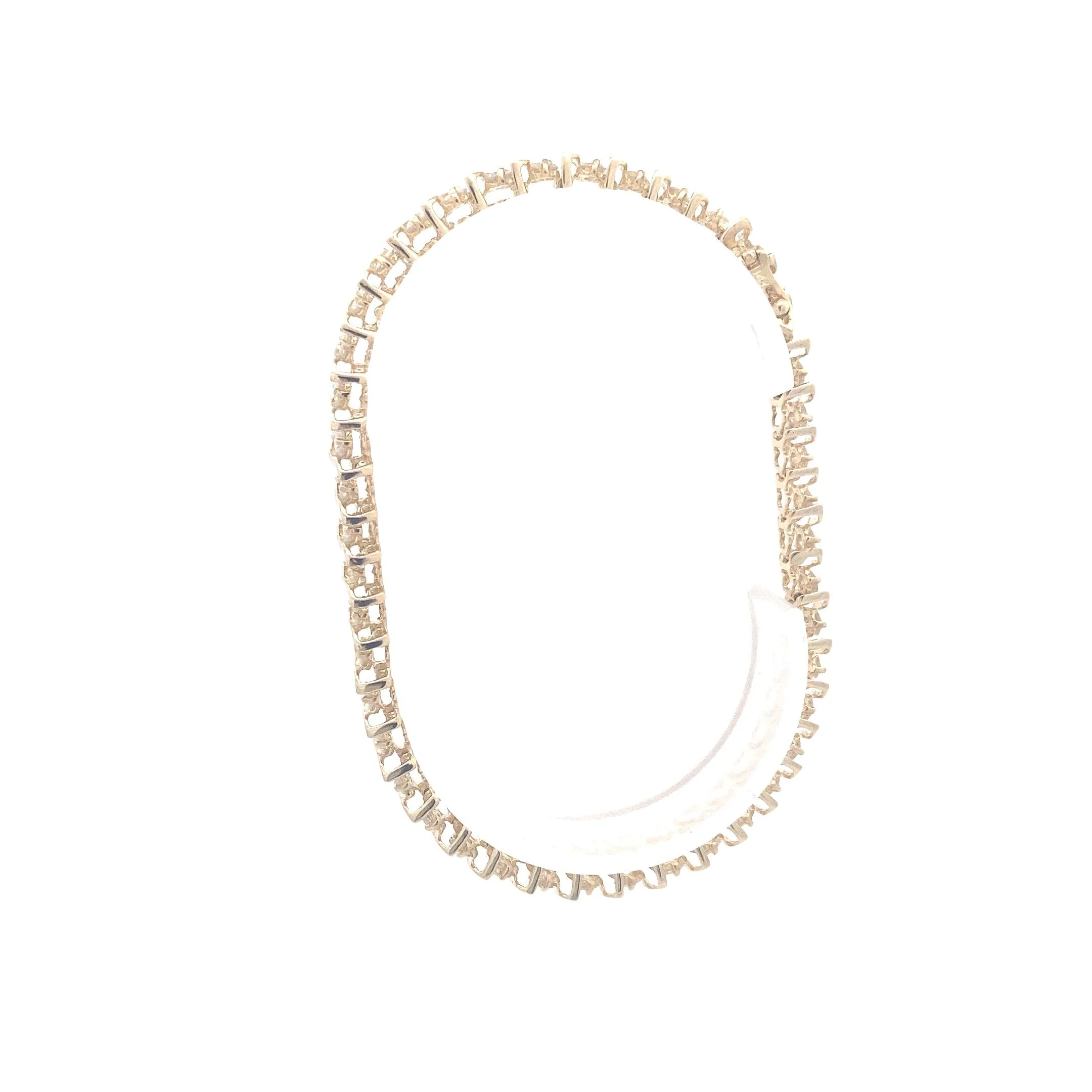 14K Yellow Gold Diamond Tennis Bracelet - 3.52ct - Image 4