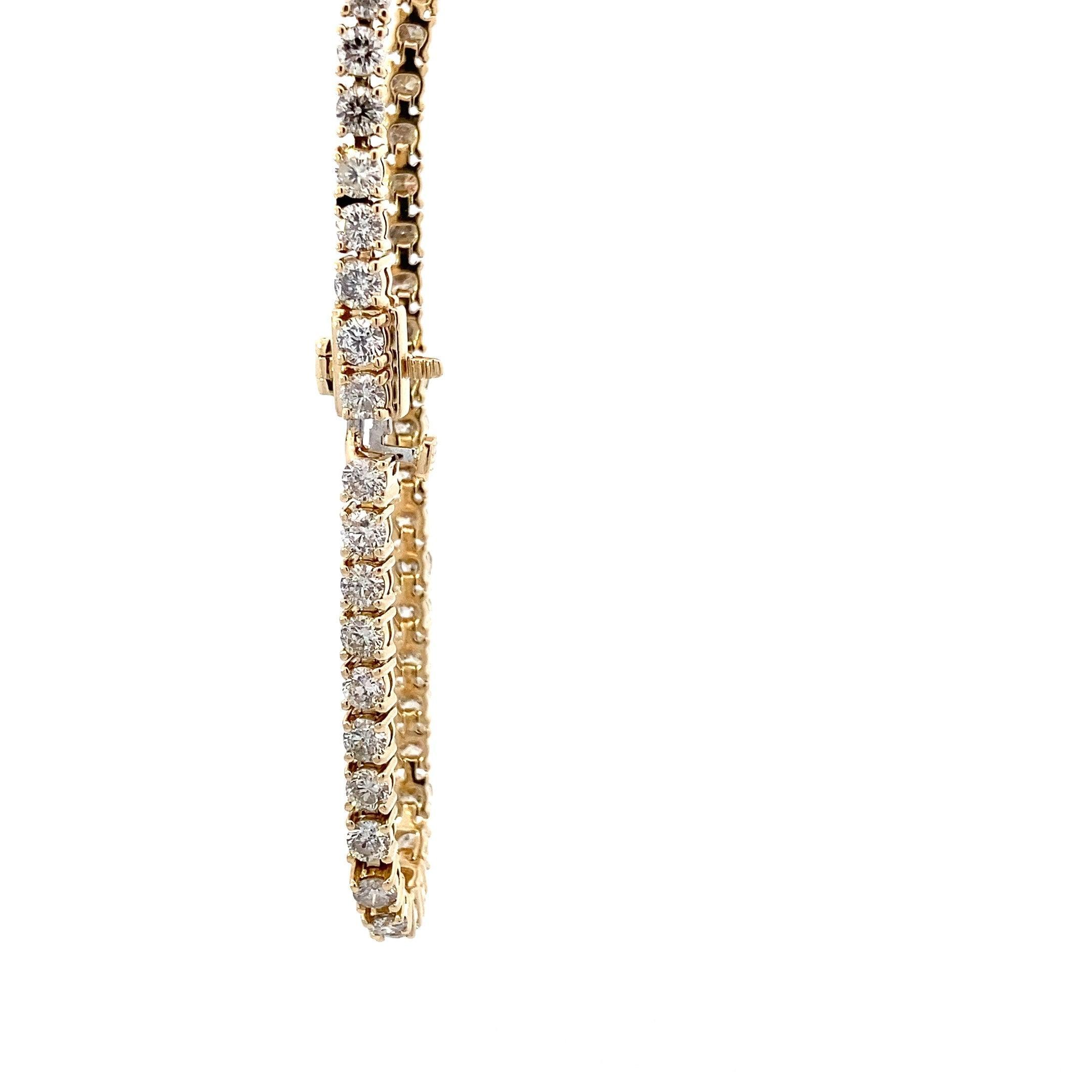 14K Yellow Gold Diamond Tennis Bracelet - 4.43ct - Image 3