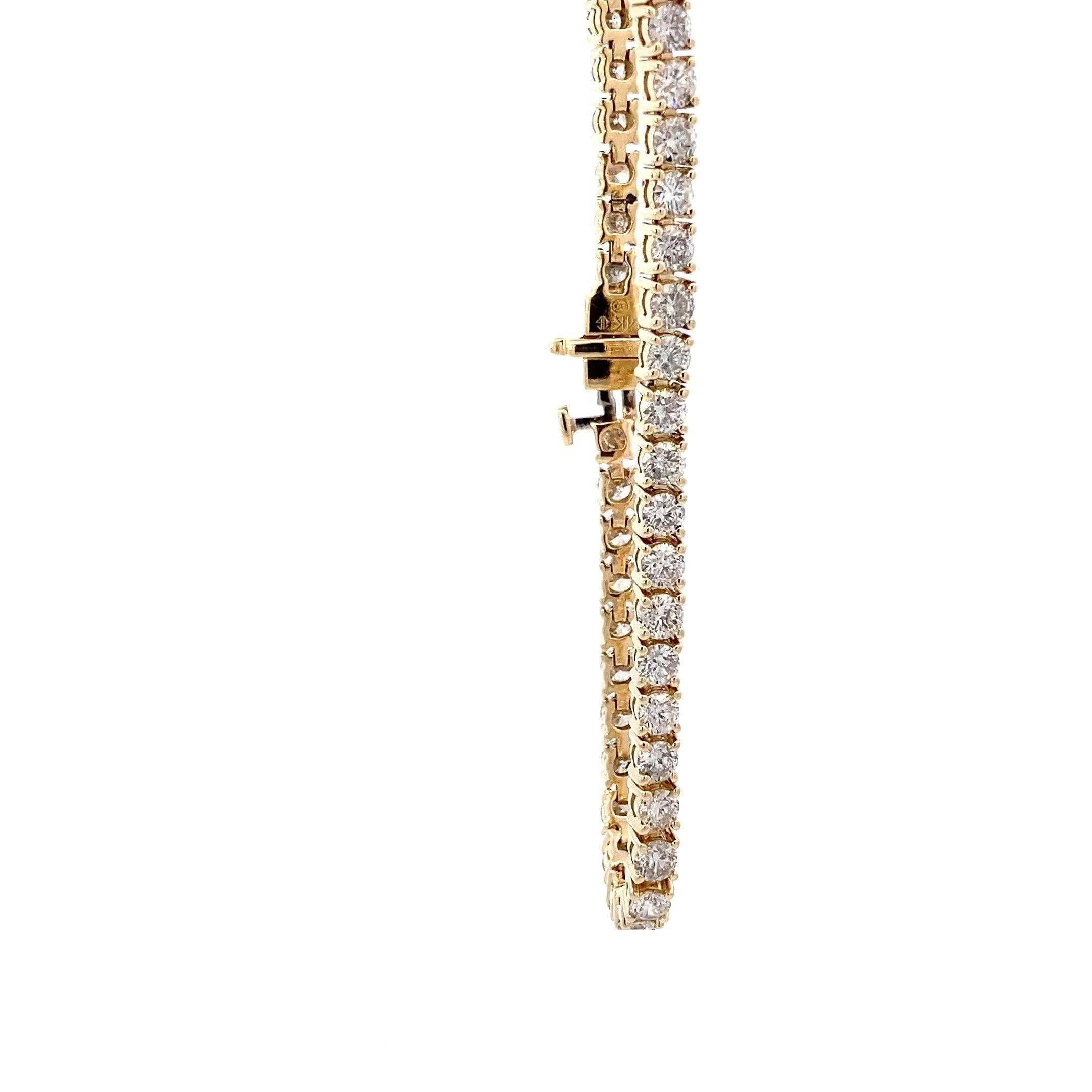 14K Yellow Gold Diamond Tennis Bracelet - 4.43ct - Image 4