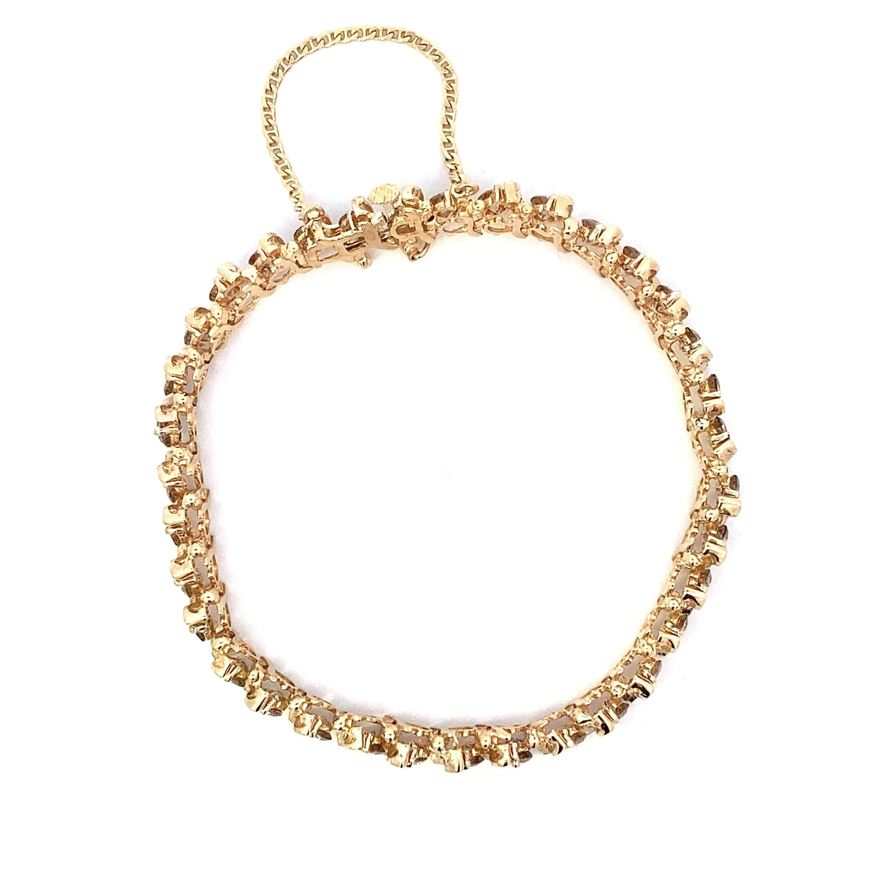 14K Yellow Gold Diamond Tennis Bracelet - 6.60ct - Image 4