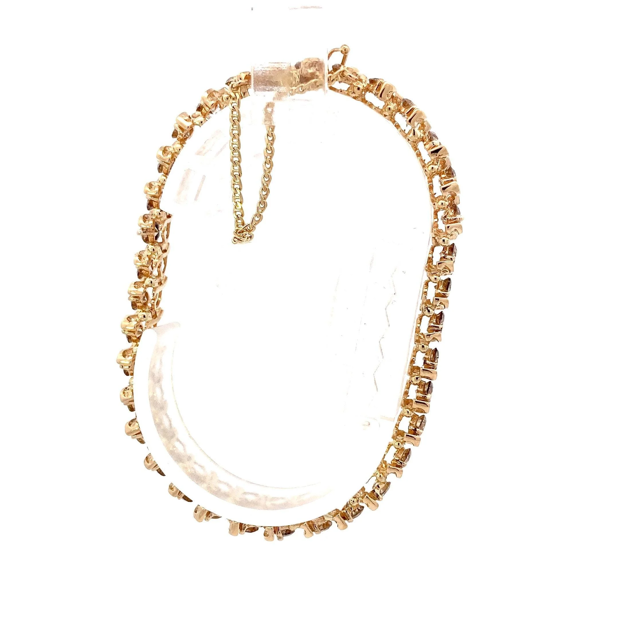 14K Yellow Gold Diamond Tennis Bracelet - 6.60ct - Image 5