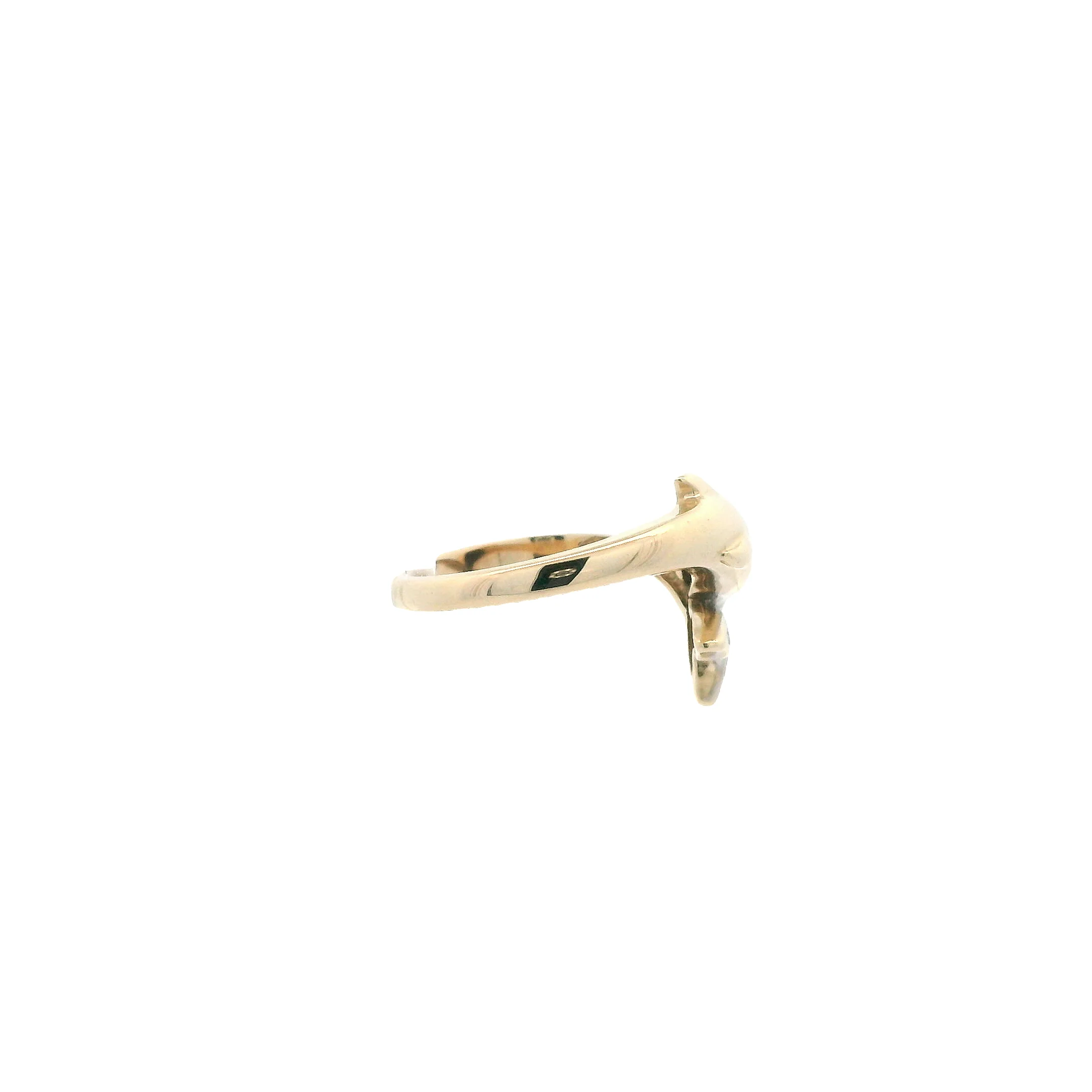 14K Yellow Gold Dolphin Ring - Image 4