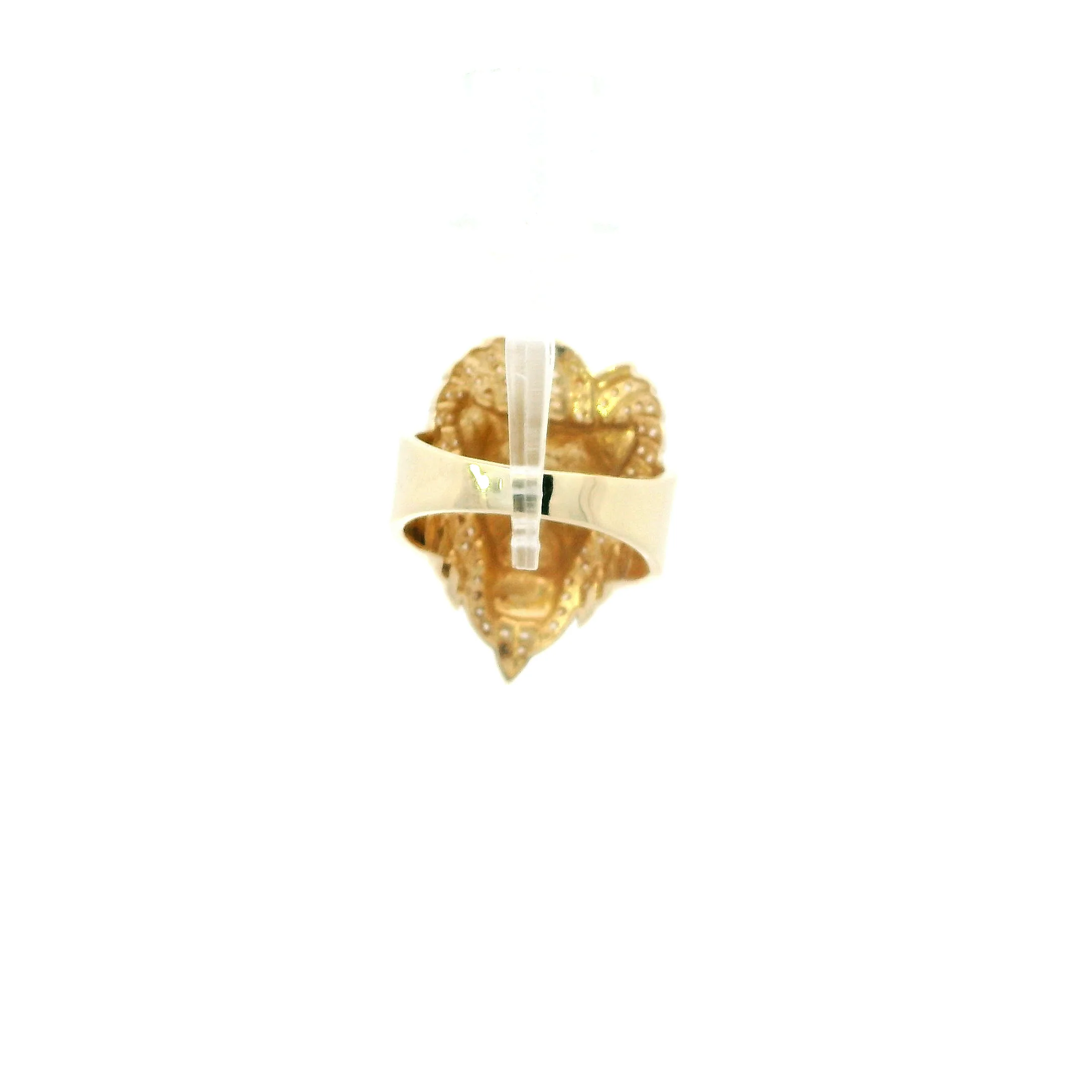 14K Yellow Gold Lion Head Ring - Image 3