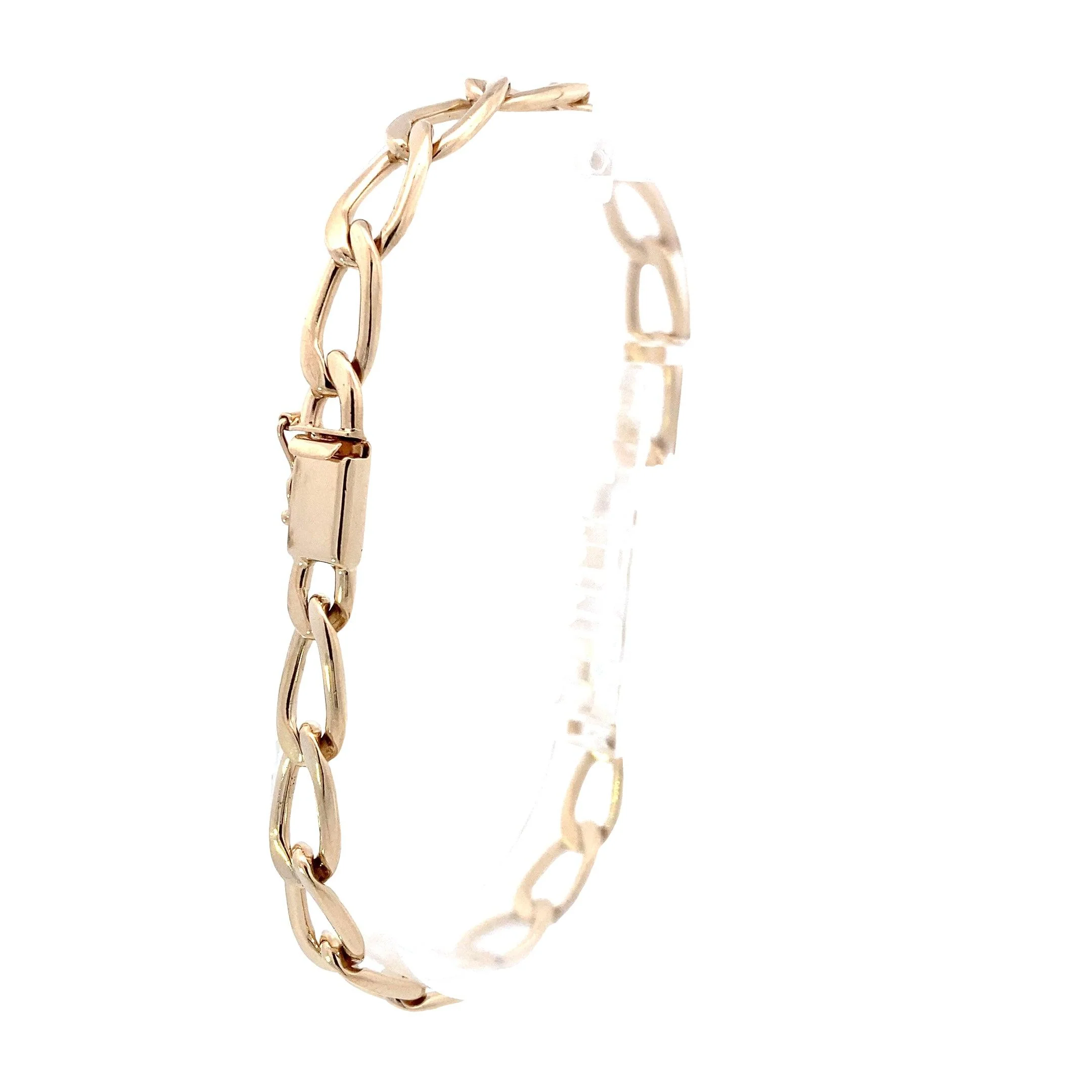 14K Yellow Gold Open Oval Link Bracelet - Image 3