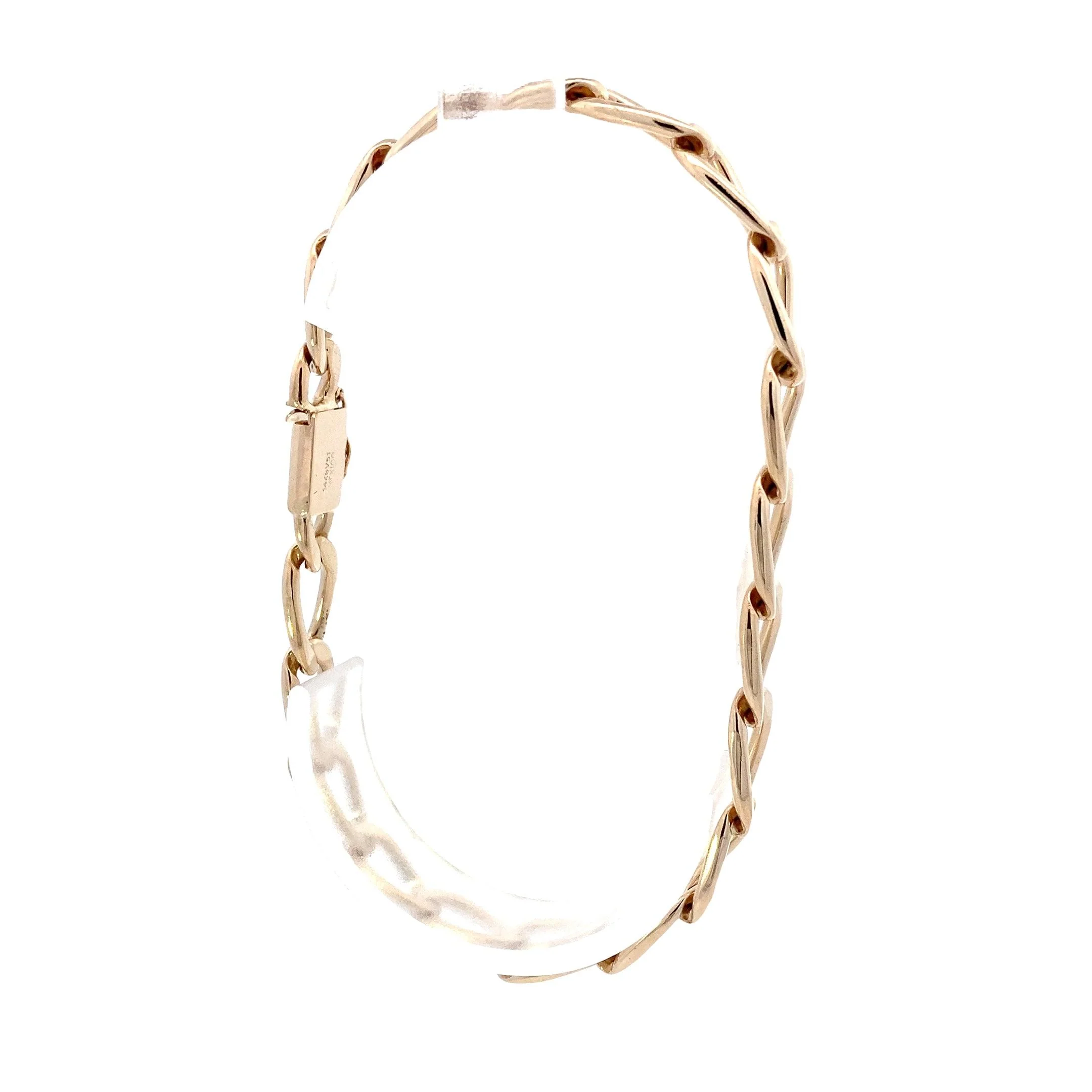 14K Yellow Gold Open Oval Link Bracelet - Image 4