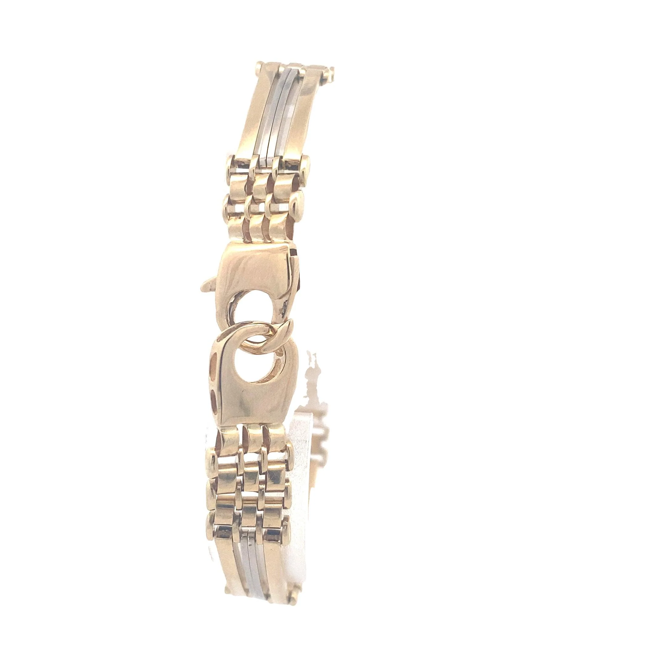 14K Yellow & White Gold 7.25" Bar/Rolex Link Bracelet - Image 3