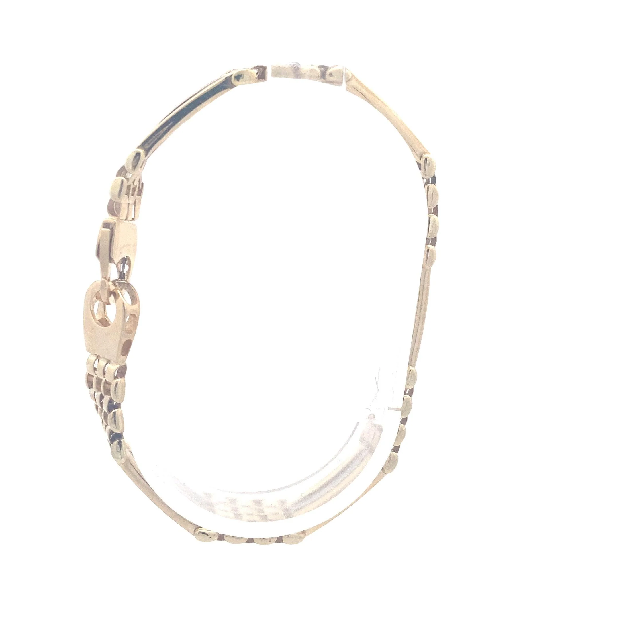 14K Yellow & White Gold 7.25" Bar/Rolex Link Bracelet - Image 4