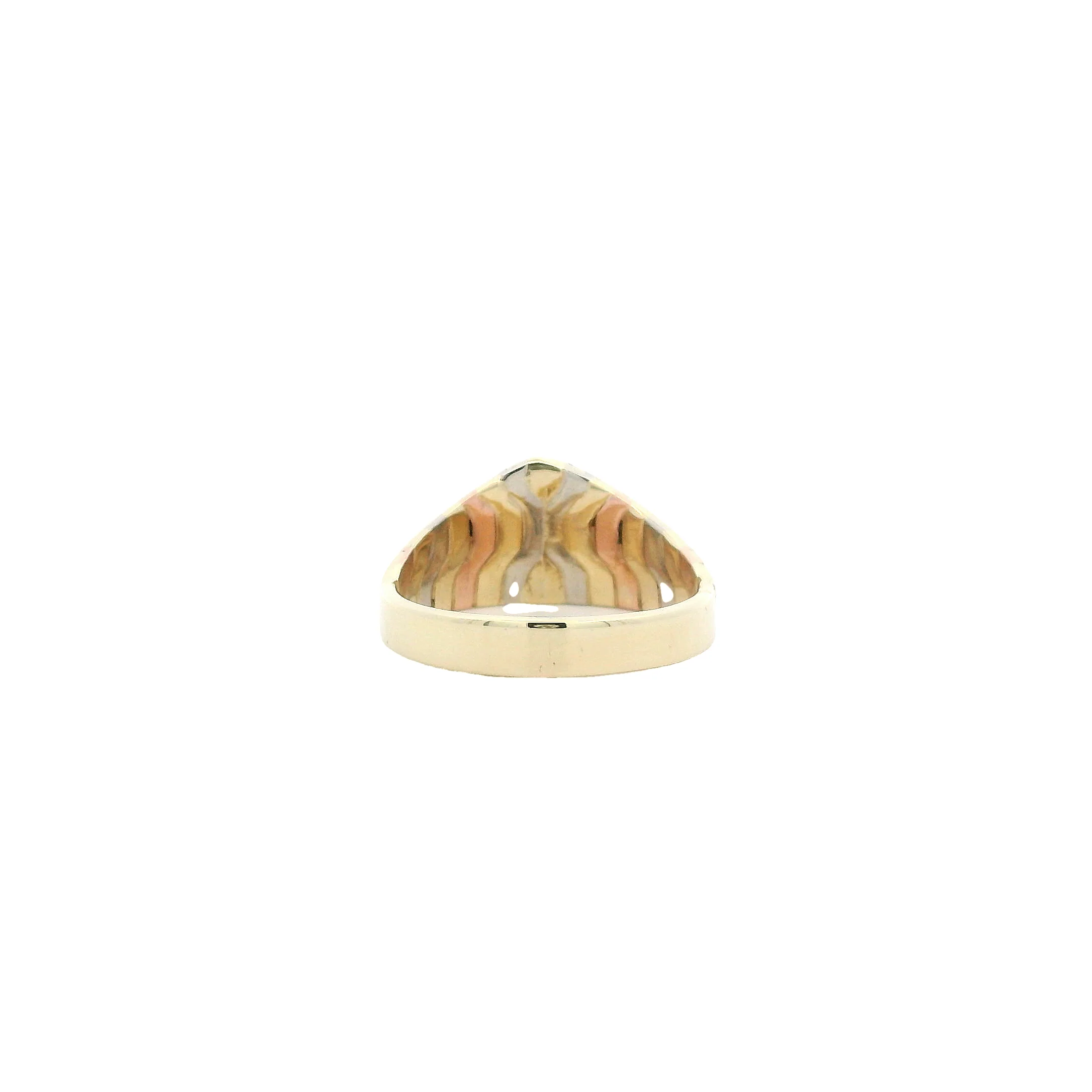 14KTri-Color Gold Signet Design Ring - Image 3