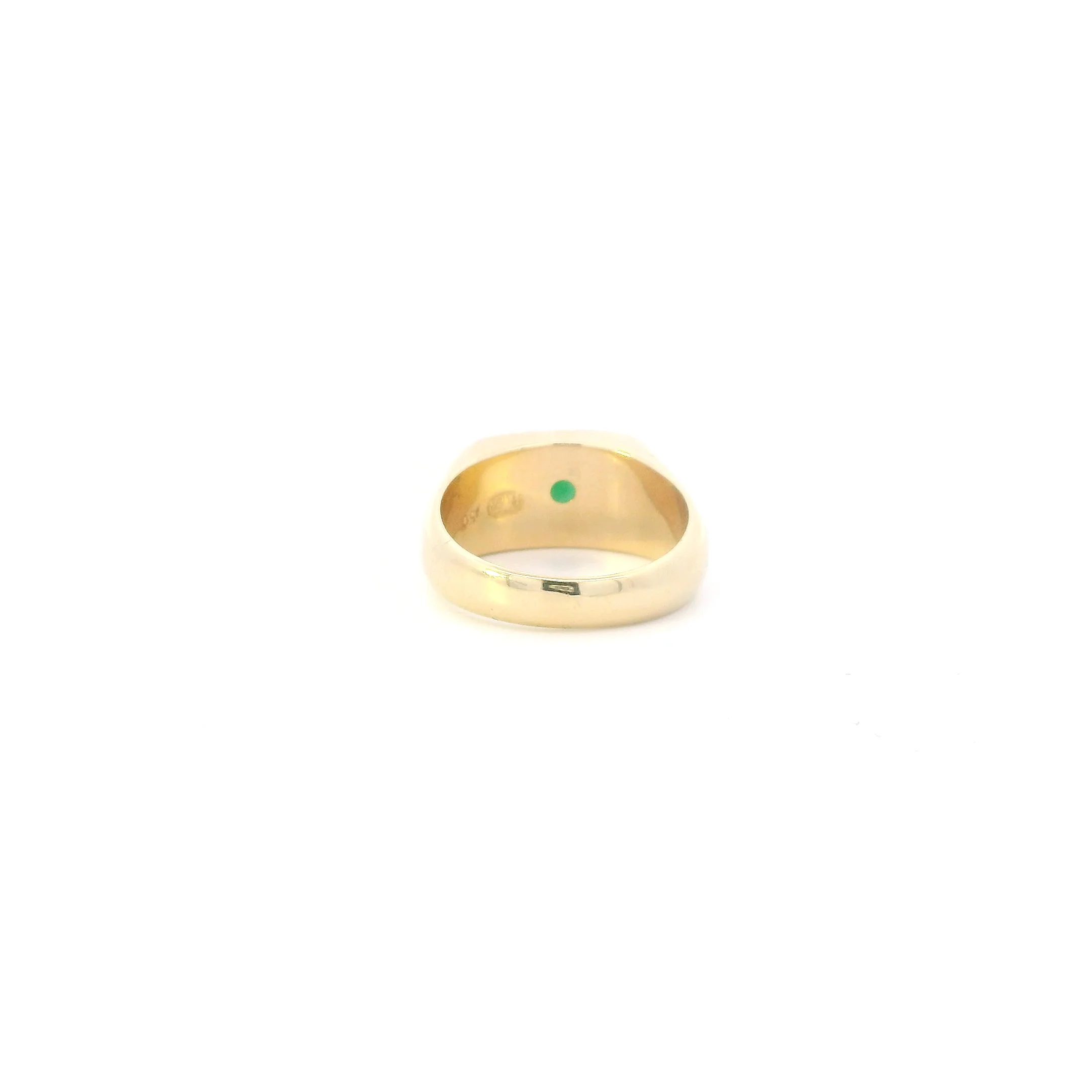 18K Yellow Gold Women's Jade Ring - Image 4