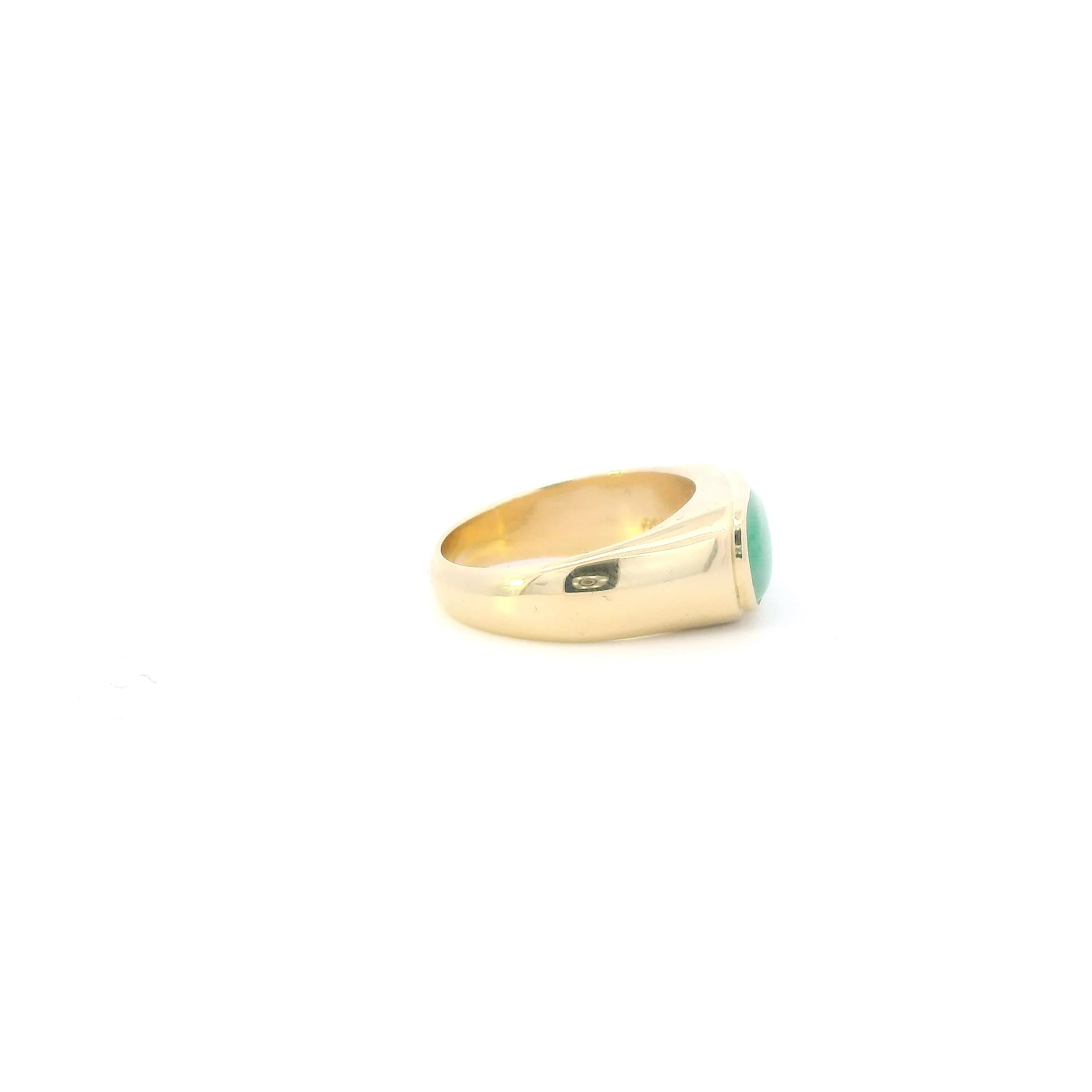 18K Yellow Gold Women's Jade Ring - Image 5