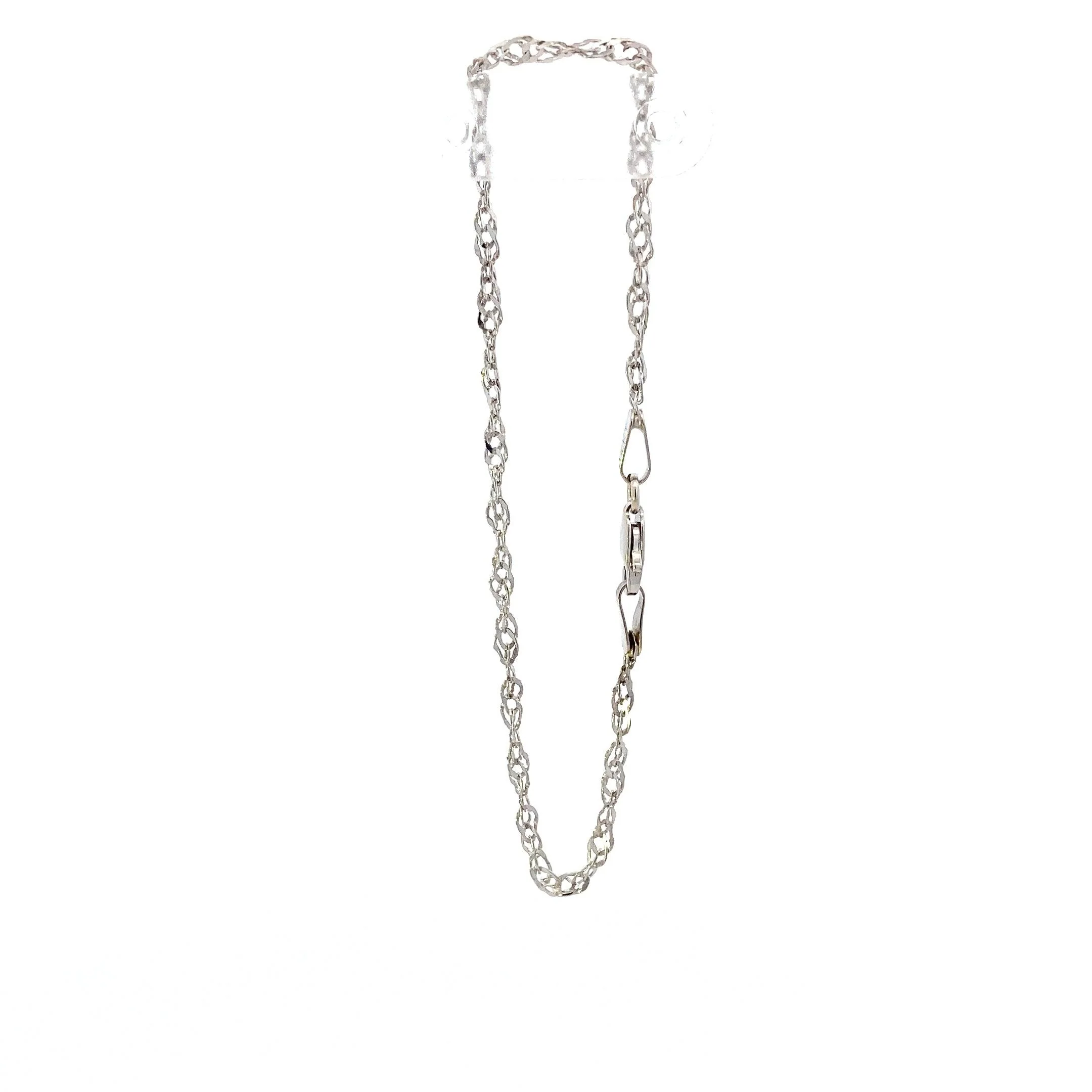 14K White Gold Twisted Open Link Bracelet - Image 3