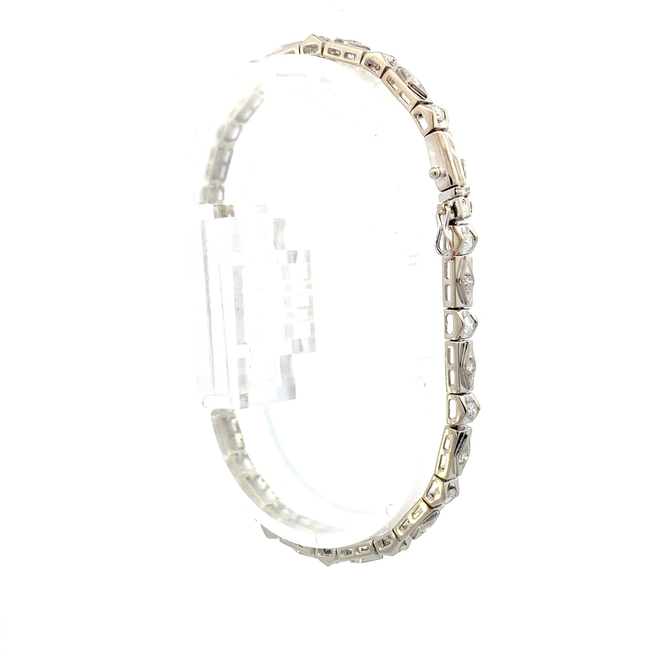 14K White Gold Diamond Tennis Bracelet - 1.29ct - Image 4