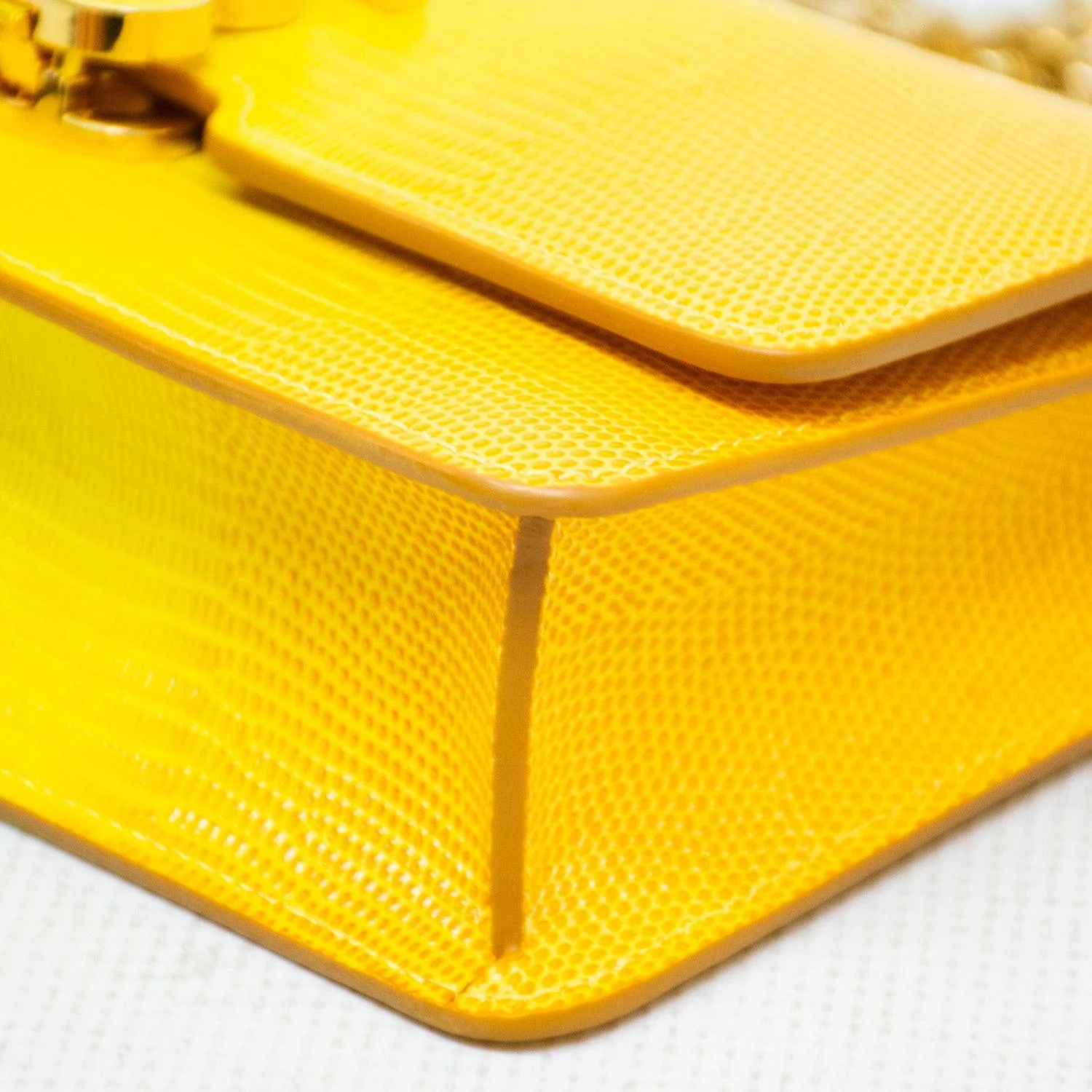 Burberry Mini Elongated TB Embossed Leather Crossbody Bag - Lemon/Marigold - Image 7