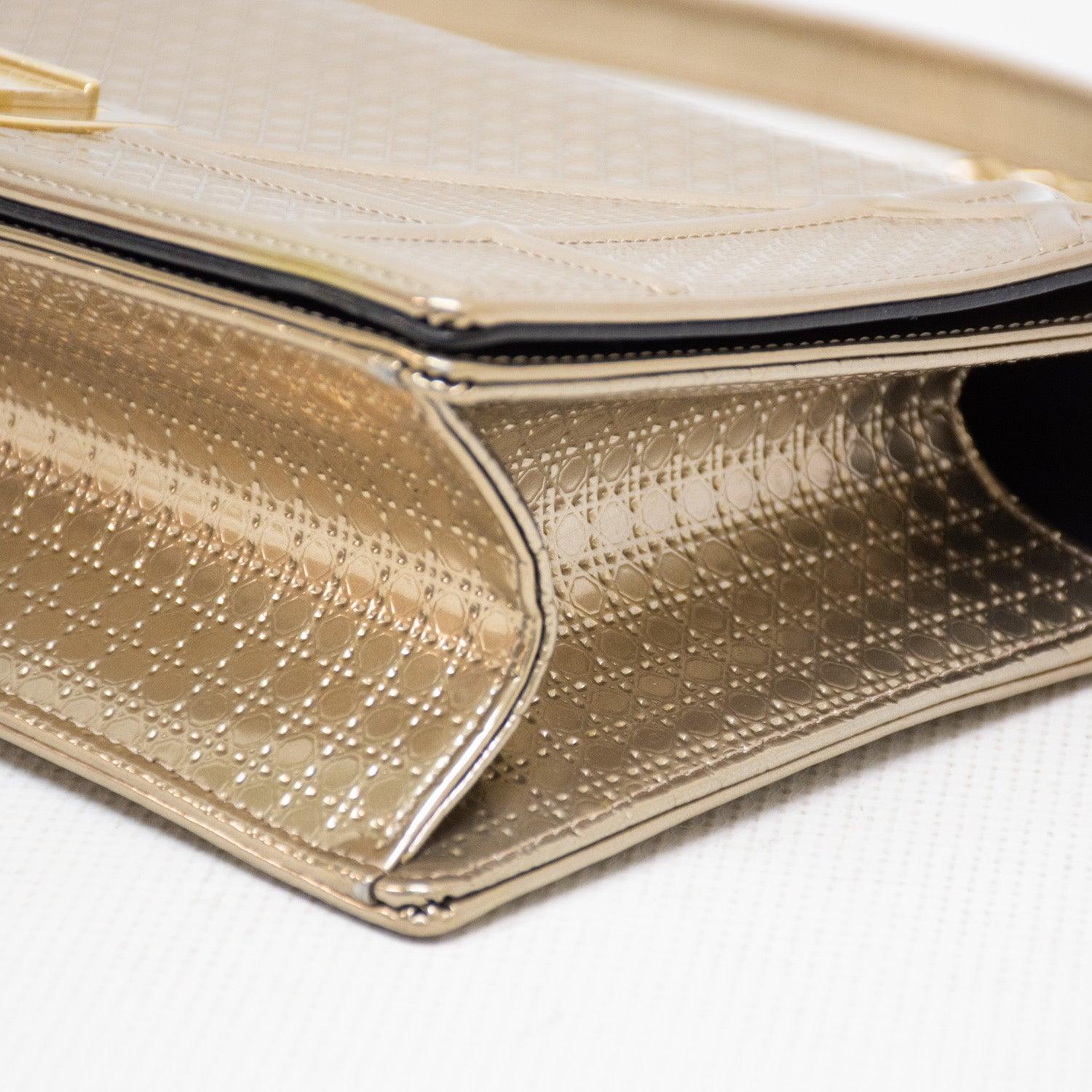 Dior Micro Cannage Diorama - Gold Metallic Purse - Medium - Image 7