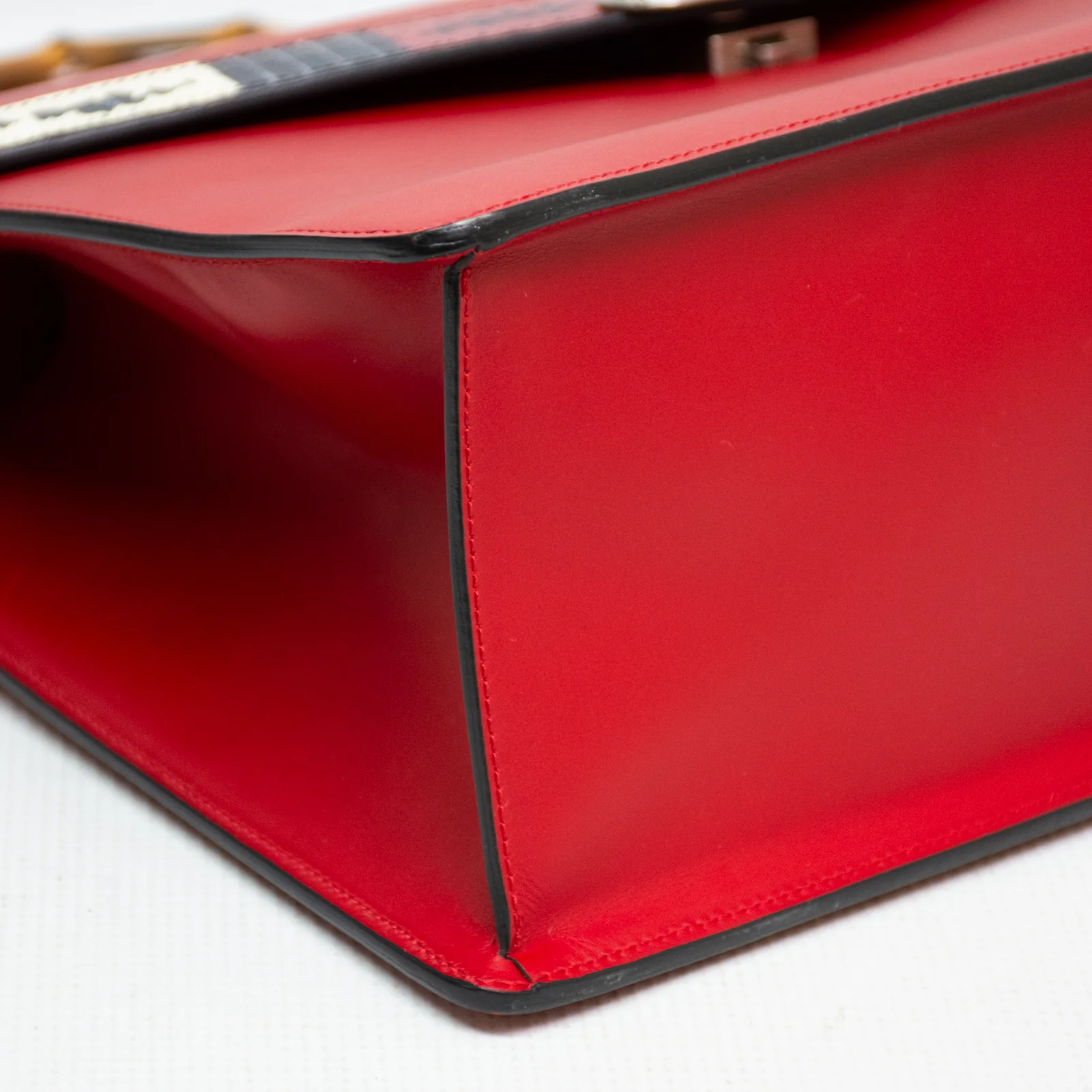 Gucci 453750 Shoulder Handbag 2-Way Lilith Bamboo Coral Snake - Red Leather - Image 10