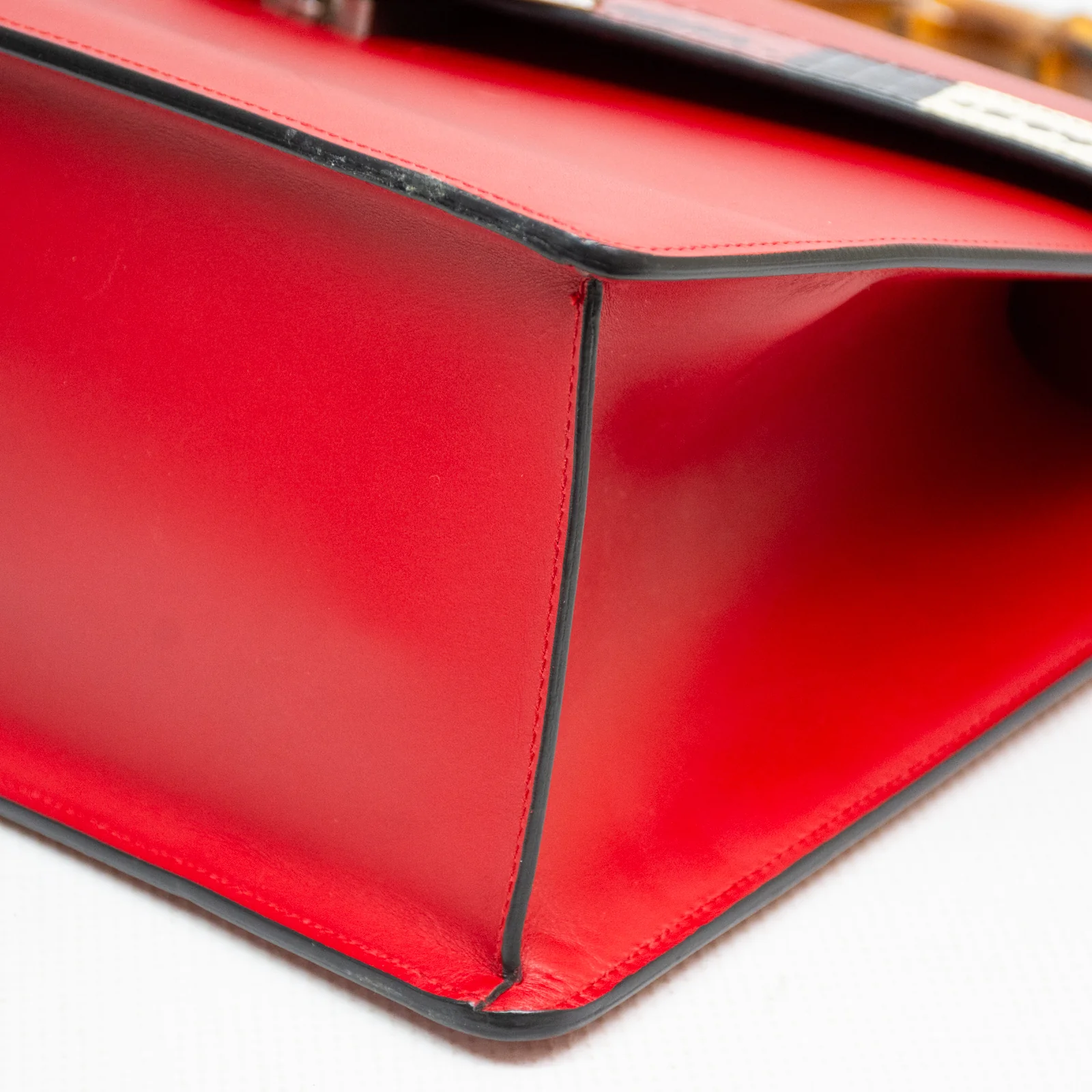 Gucci 453750 Shoulder Handbag 2-Way Lilith Bamboo Coral Snake - Red Leather - Image 11