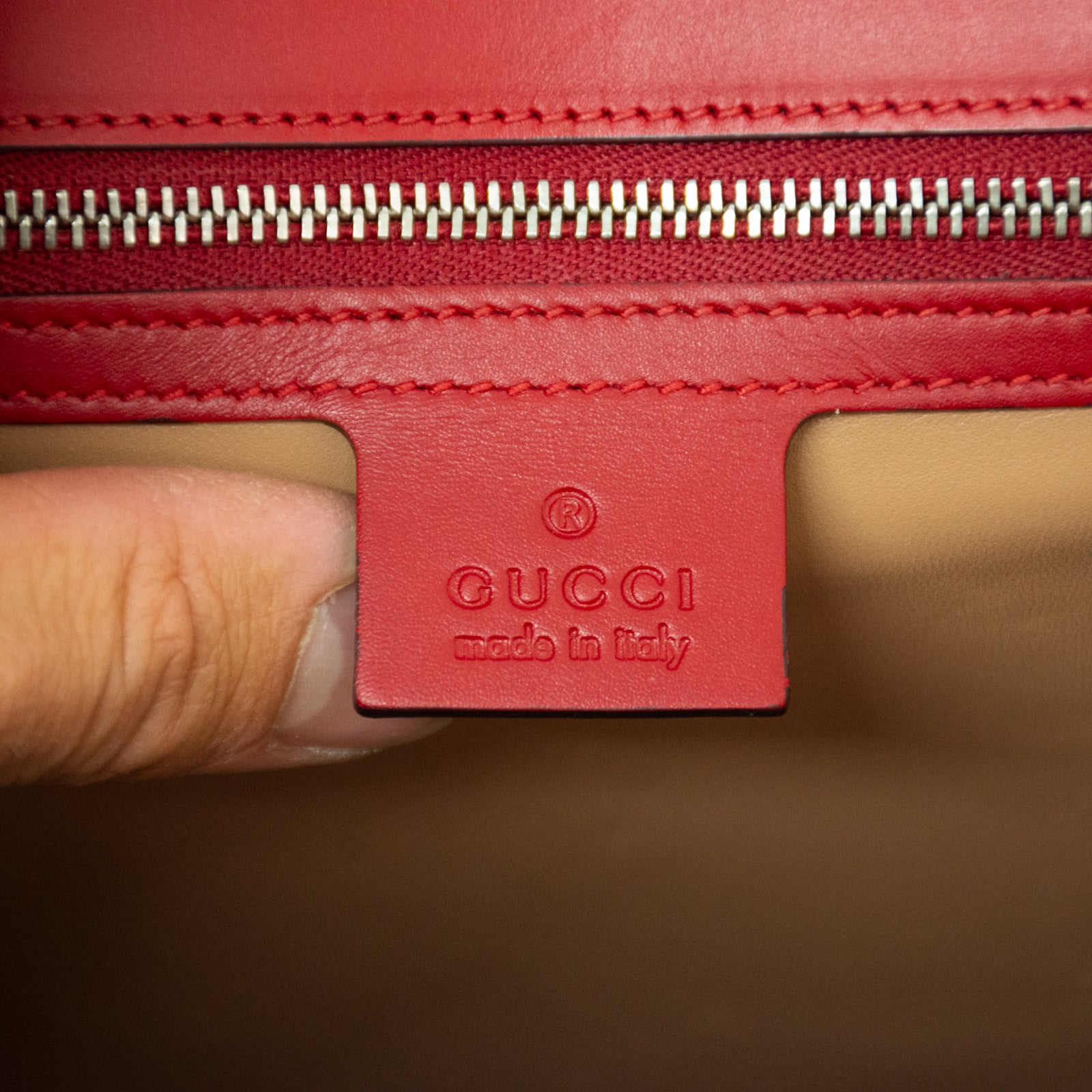 Gucci 453750 Shoulder Handbag 2-Way Lilith Bamboo Coral Snake - Red Leather - Image 17