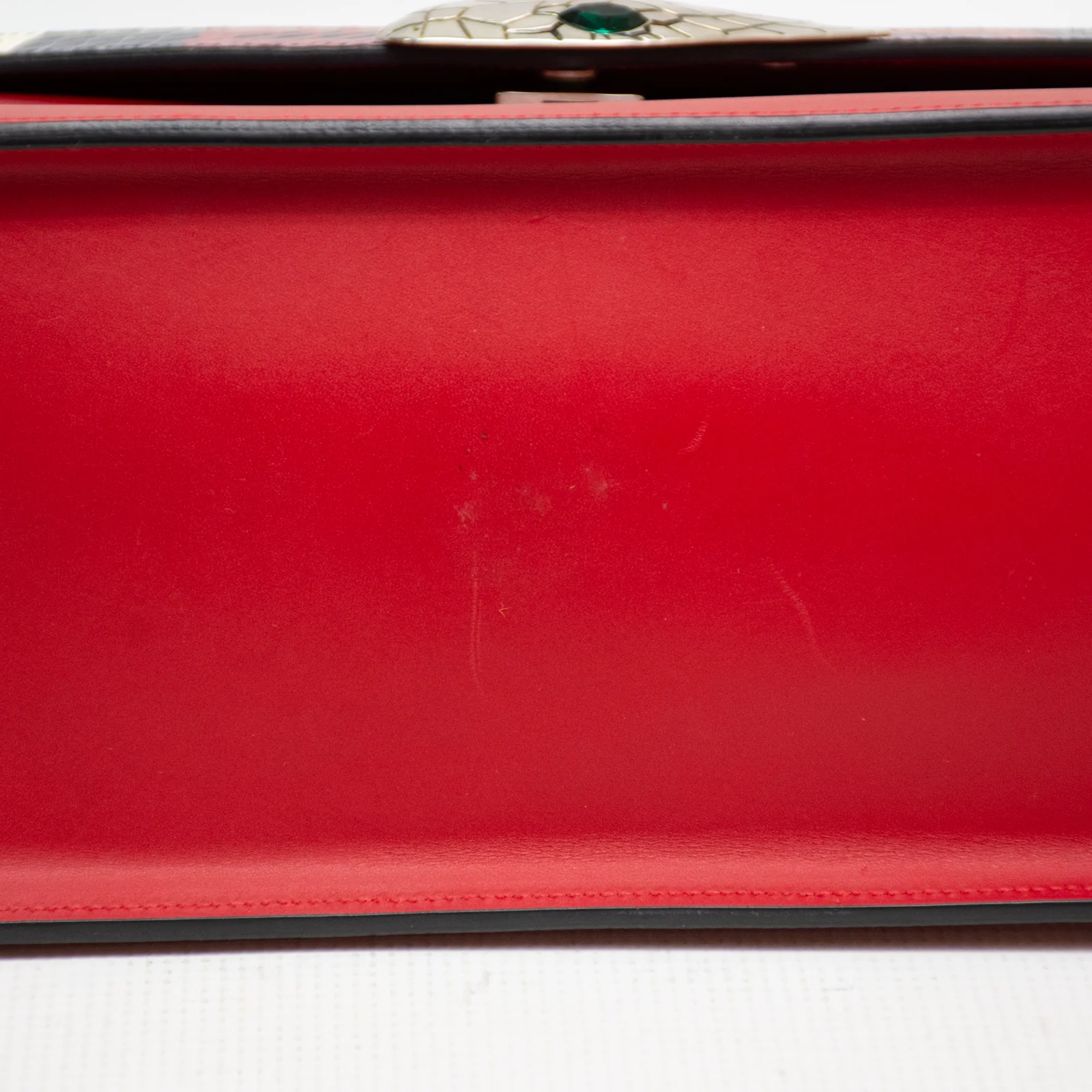 Gucci 453750 Shoulder Handbag 2-Way Lilith Bamboo Coral Snake - Red Leather - Image 9