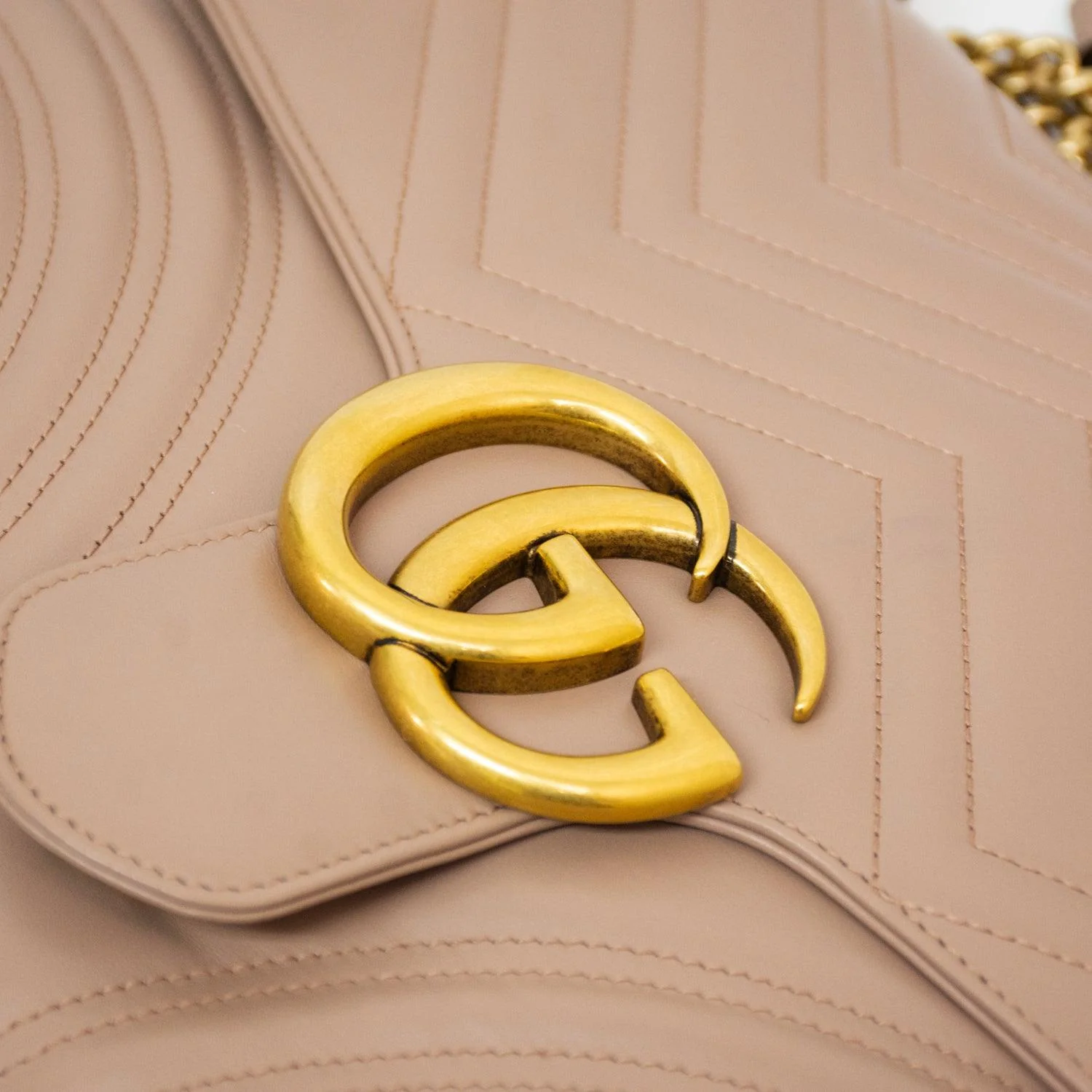 Gucci Marmont Large Matelasse Dusty Pink/Tan Purse - 631764 - Image 9