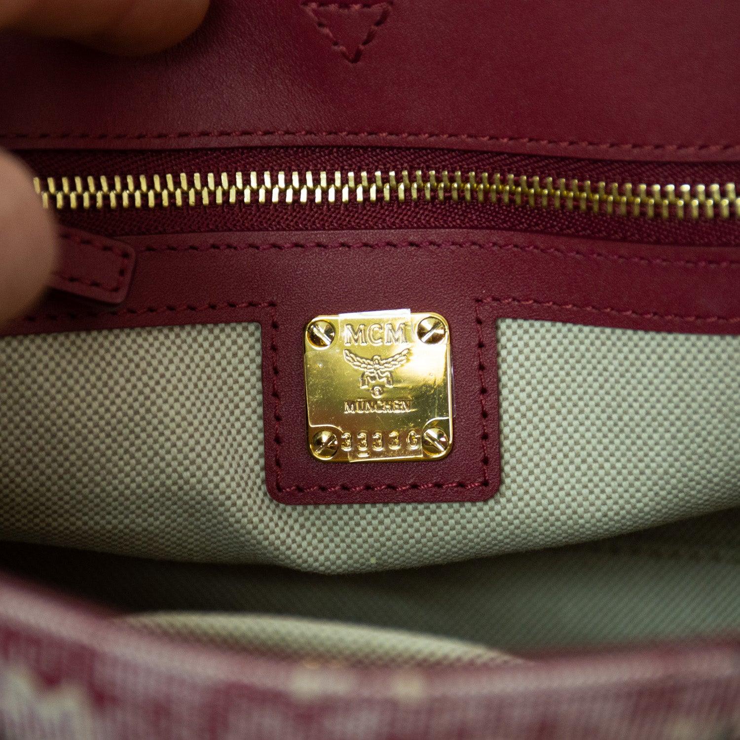 MCM Vintage Jaquard Monogram Canvas 2-Way Bag - MWTBATQ02RE001 - Image 11