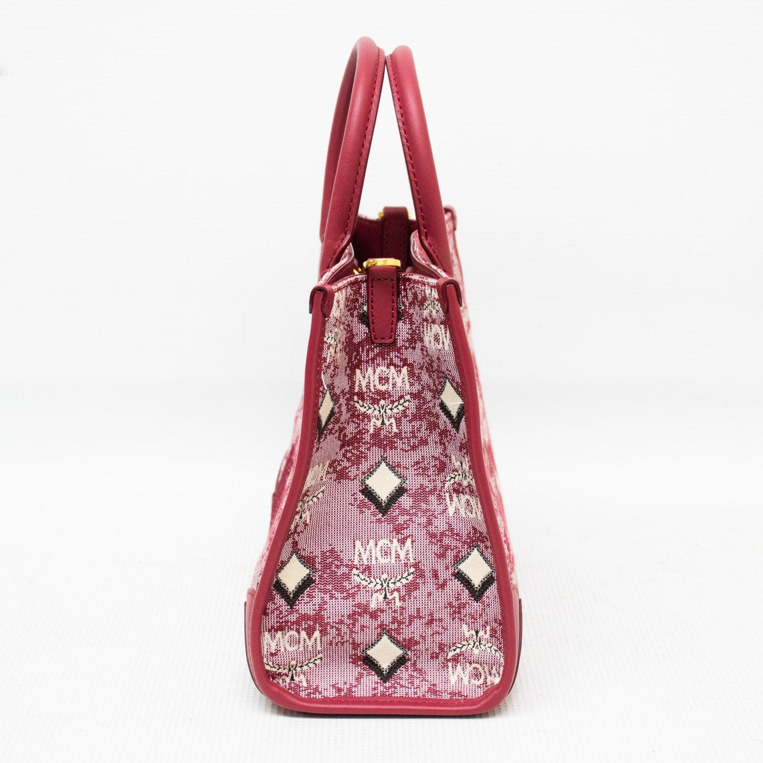 MCM Vintage Jaquard Monogram Canvas 2-Way Bag - MWTBATQ02RE001 - Image 3