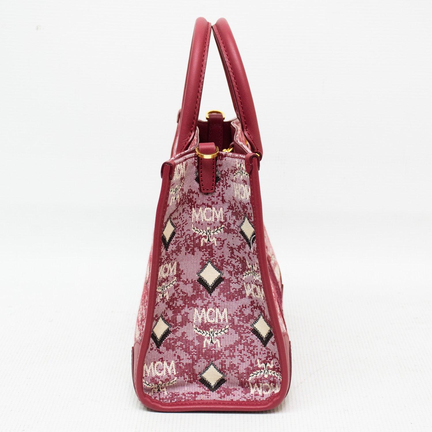 MCM Vintage Jaquard Monogram Canvas 2-Way Bag - MWTBATQ02RE001 - Image 4