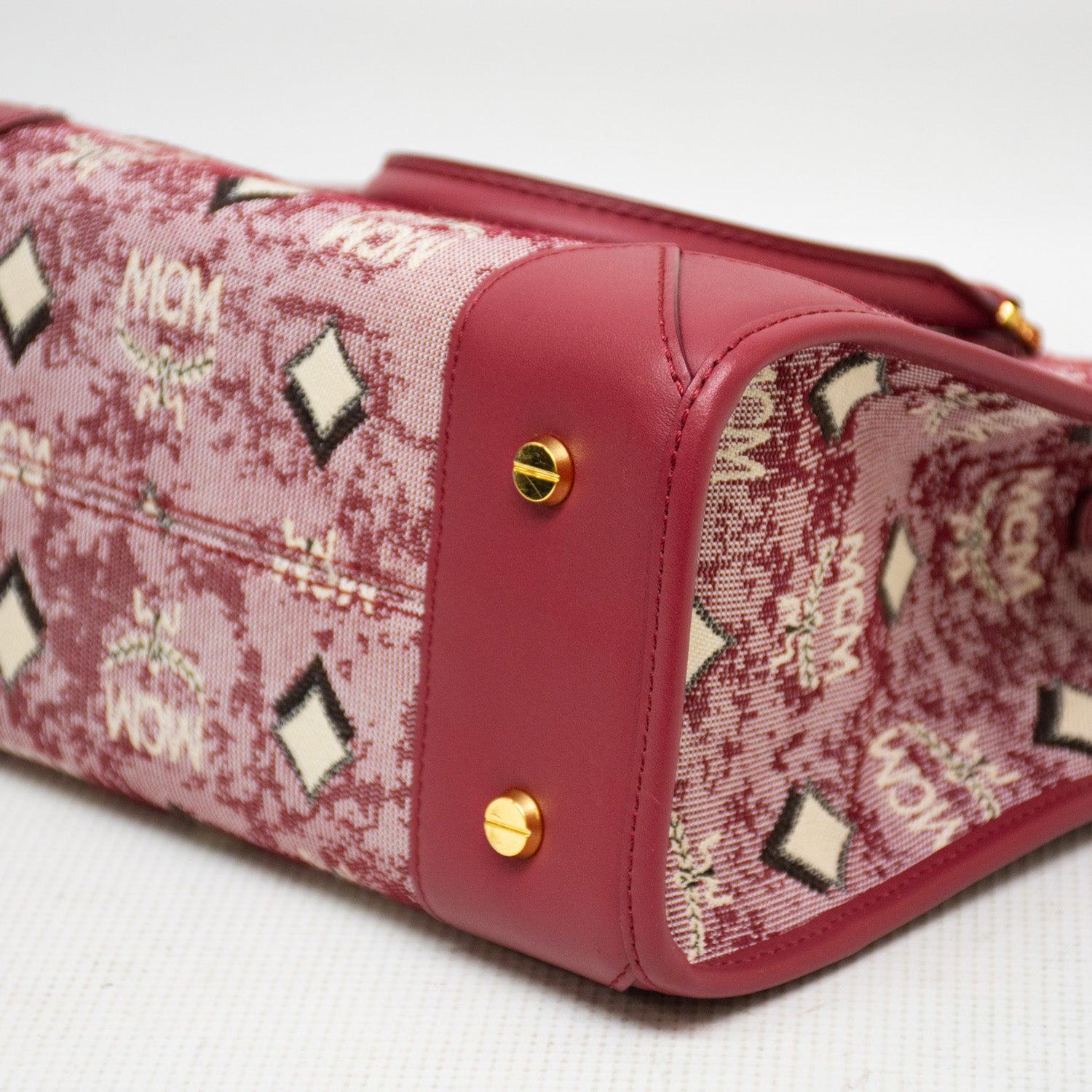 MCM Vintage Jaquard Monogram Canvas 2-Way Bag - MWTBATQ02RE001 - Image 6