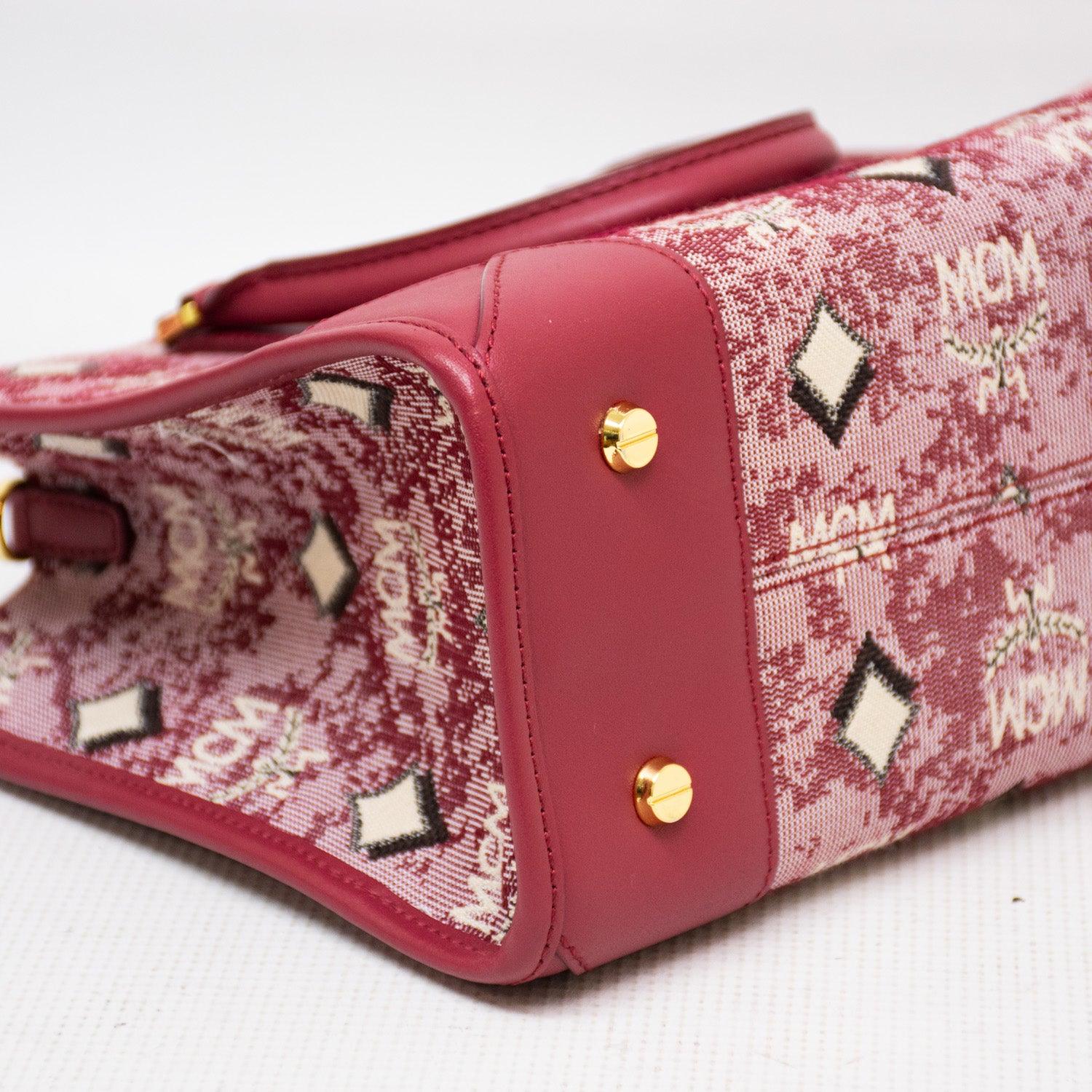 MCM Vintage Jaquard Monogram Canvas 2-Way Bag - MWTBATQ02RE001 - Image 7